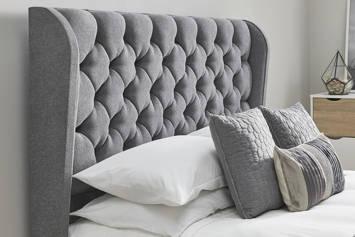 Tufted headboard deals with frame