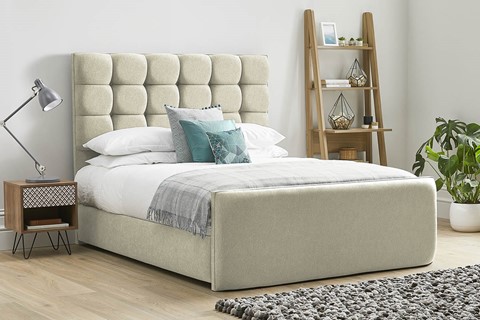 Honesty High Footend Fabric Bed Frame - King 5'0'' (150cm) Oatmeal