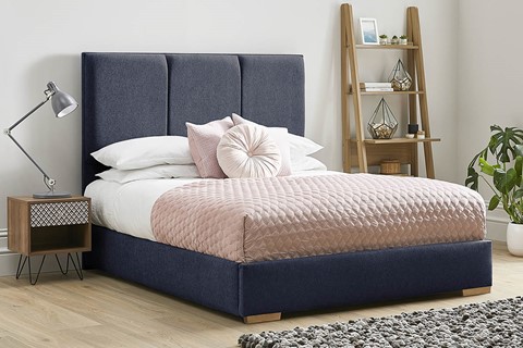 Aspen Low Foot End Fabric Bed Frame - Double 4'6'' (135cm) Sapphire