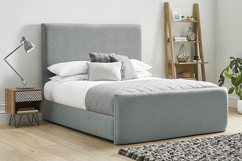 Kornelia Fabric High Footend Bed Frame - Double 4'6'' (135cm) Clay 