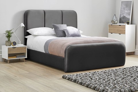 Zinnia Fabric Bed Frame - Double 4'6'' (135cm) Raven 