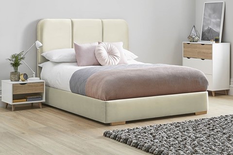 Zinnia Fabric Low Footend Bed Frame - King 5'0'' (150cm) Oatmeal 