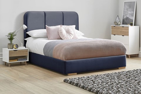 Zinnia Fabric Low Footend Bed Frame - Super King 6'0'' (180cm) Sapphire 