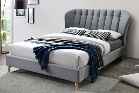 Elm Fabric Bed - Grey 4'6'' Double 