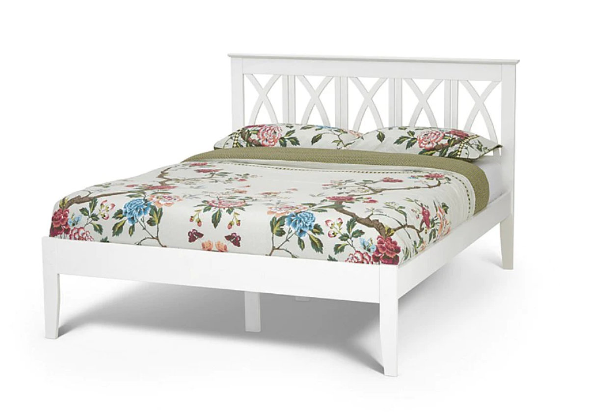 View 40 Small Double Opal White Wooden Bedframe Low Footend Autumn information