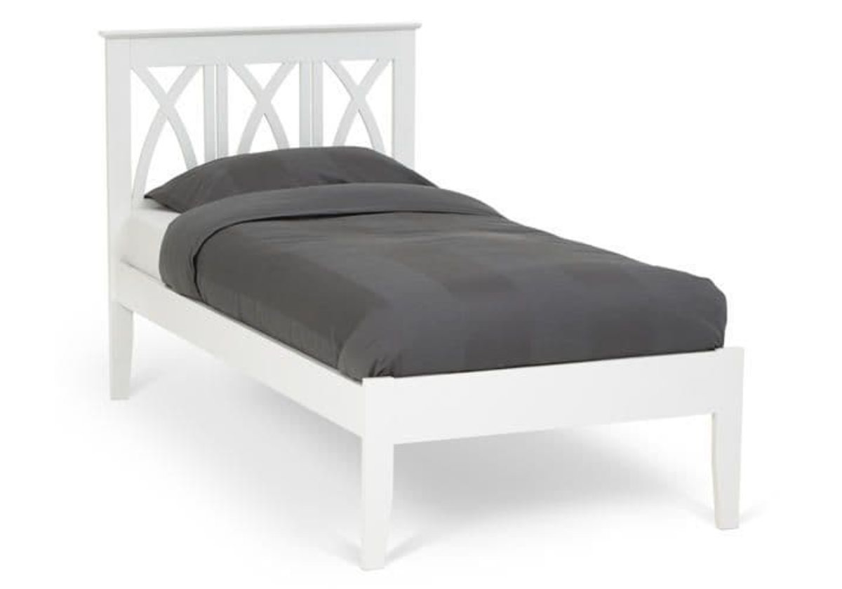 View 30 Single Opal White Wooden Bedframe Low Footend Autumn information