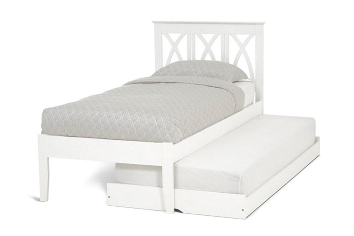 3'0 Single Wooden Trundle Bed Frame - Extra Guest Bed - Autumn