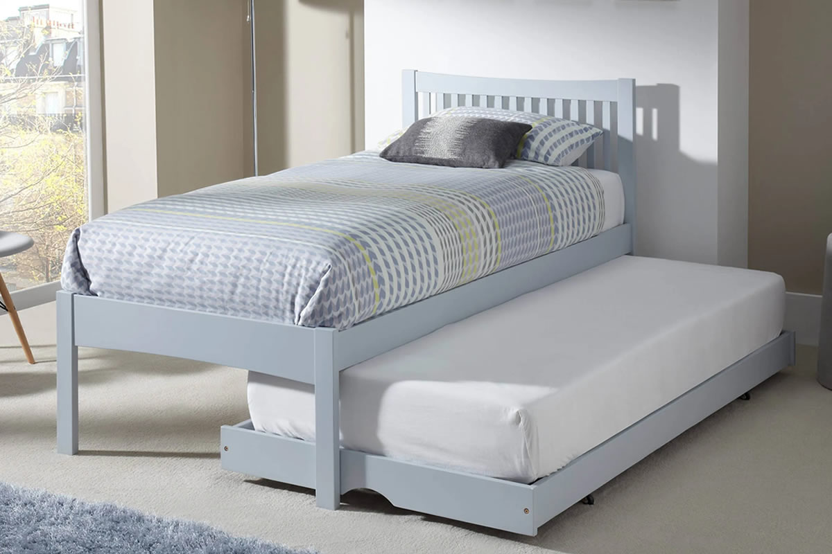View Simple Modern Guest Bed 30 Single Grey Wooden Trundle Guest Bed Shaker Style Design Low Footboard Single Underbed information