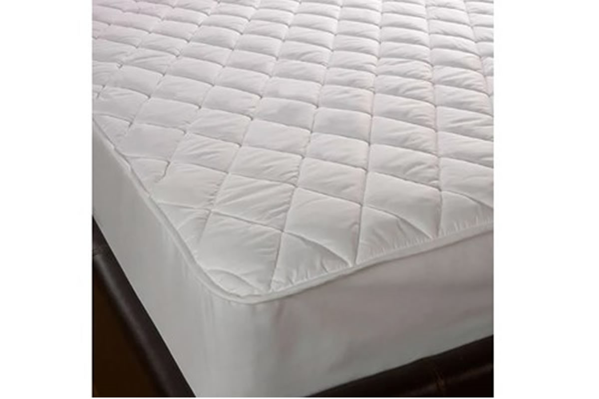 View Double 46 Quilted Stain Resistant Mattress Protector Quilted Cotton Percale Fabric Covers Mattress Borders Snuggle information
