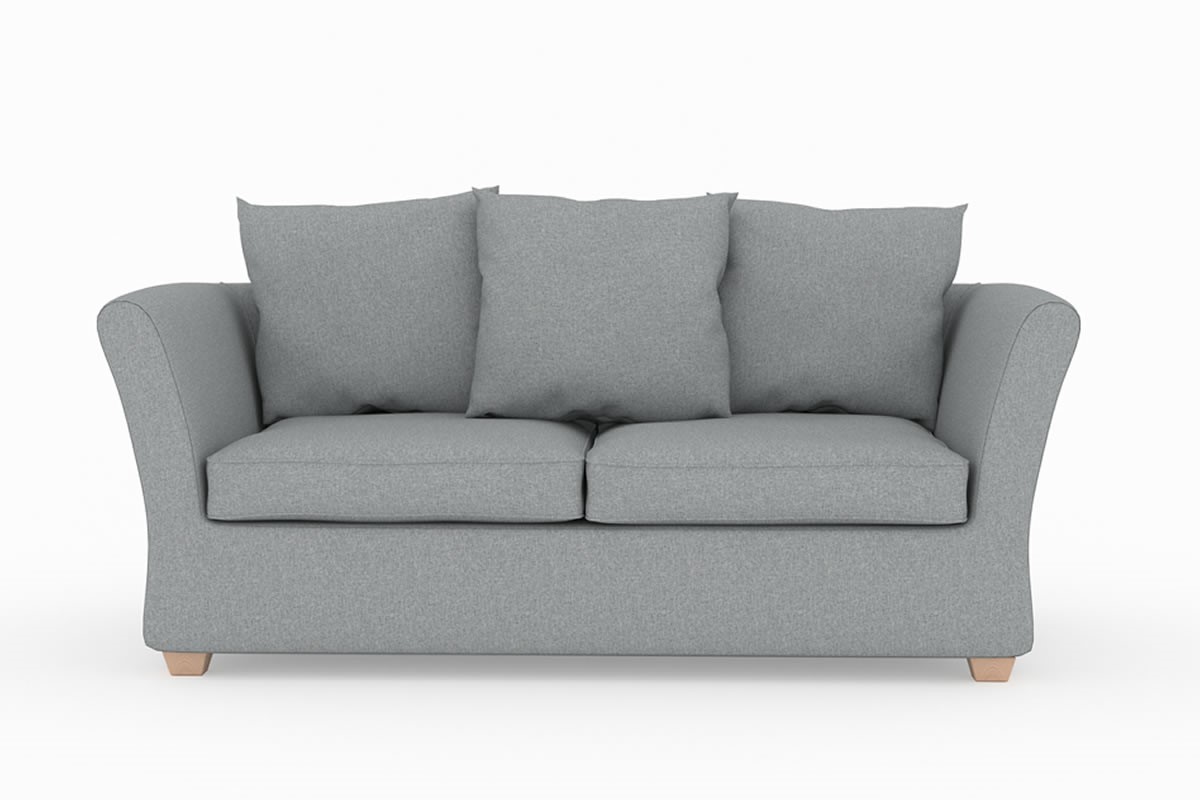 View Kendle Light Grey Fabric 2 Seater Sofabed Bed Settee Easily Converts To Bed Double Foam Mattress Deeply Padded Seat Backrest Quick Delivery information