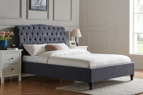 Rosa Fabric Bed Frame - 6'0'' Superking Dark Grey 