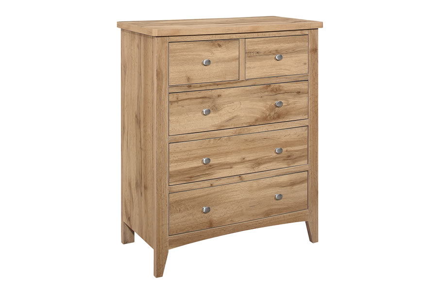 View Oak Wooden 32 Drawer Tall Bedroom Storage Chest Of Drawers Shaker Styled Solid Wood Drawers Silver Handles Hampstead Julian Bowen information