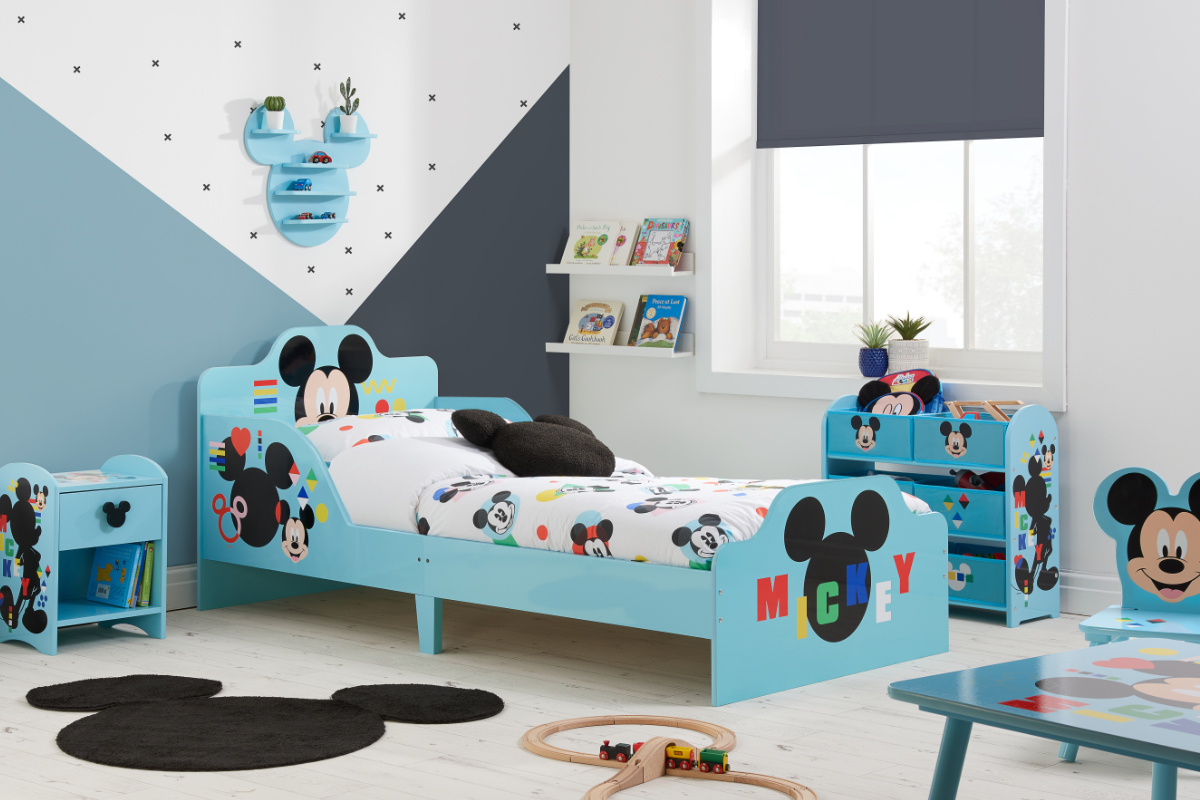 View Disney Mickey Mouse Themed 30 Single Blue Childrens Single Bed Turn Everyday Into A Play Date With Your Favorite Mouse Strong Slatted Base information