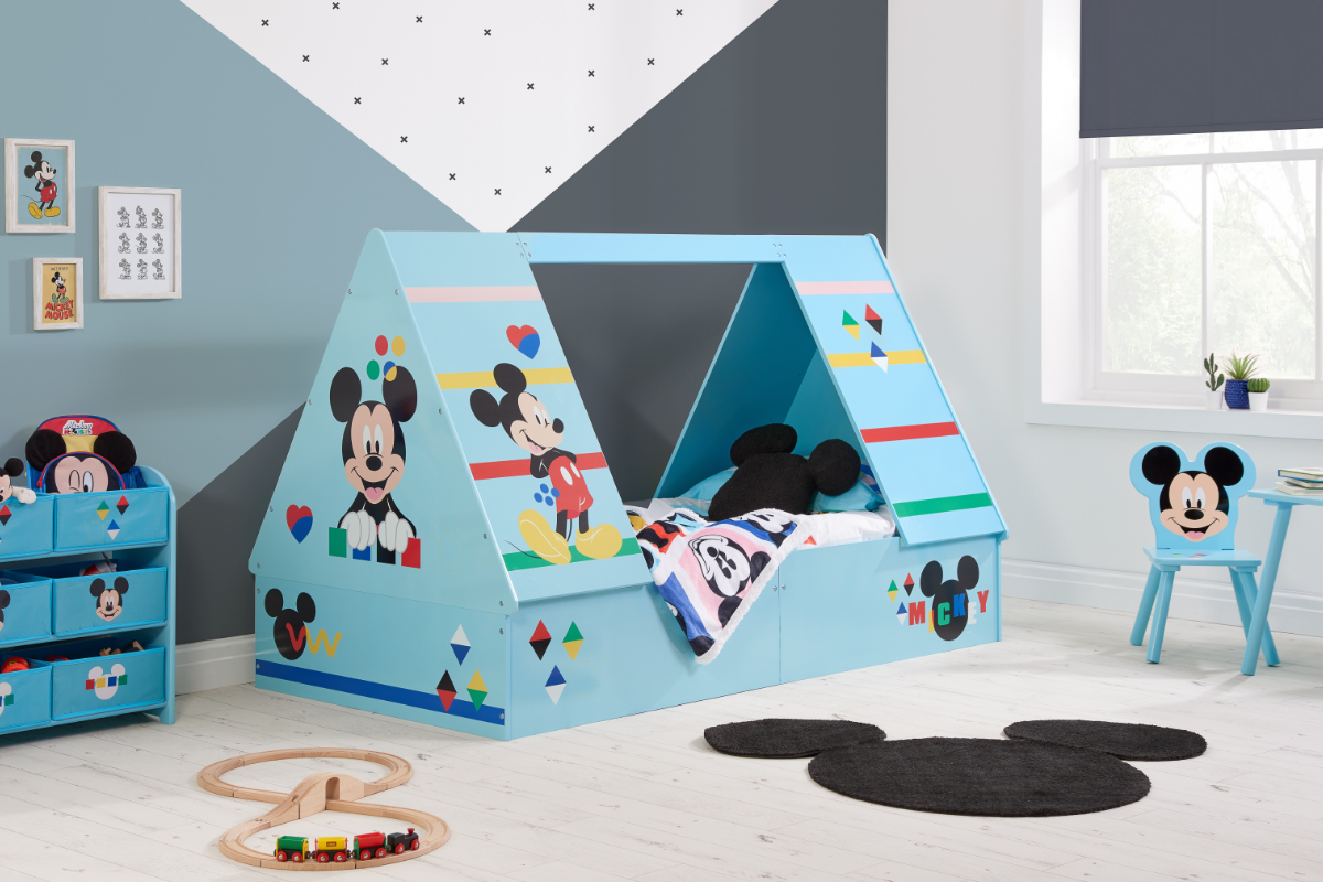 View 30 Single Disney Mickey Mouse Tent Bed Features Mickey Mouse Graphics Hideaway Sleeping Area Daytime Play Tent Strong Slatted Base information
