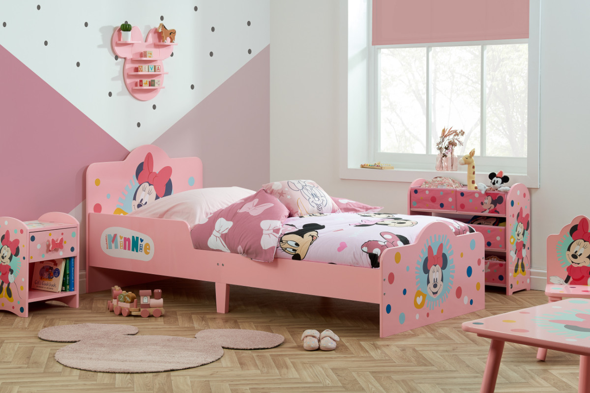 View Disney Minnie Mouse Themed 30 Single Pink Childrens Single Bed Turn Everyday Into A Play Date With Your Favorite Mouse Strong Slatted Base information
