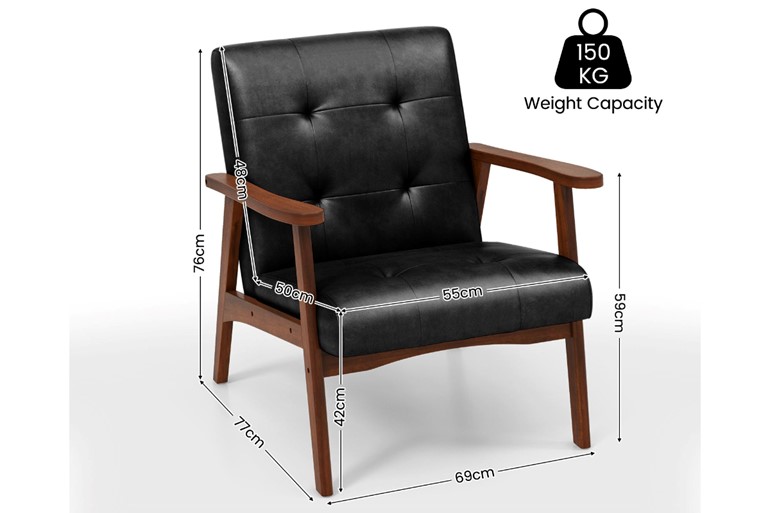 Lucifer Accent Lounge Chair - Black or Brown PVC Leather