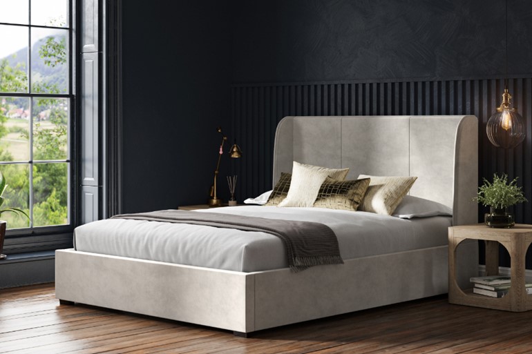 Oakham Velvet Fabric Ottoman Bed Frame