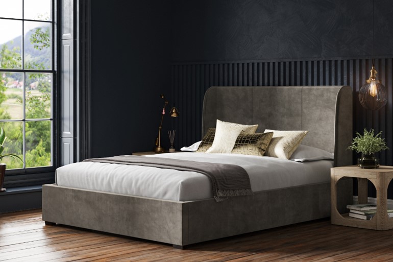 Oakham Velvet Fabric Ottoman Bed Frame