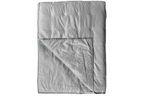 Cotton Stitch Bedspread - Silver / White 