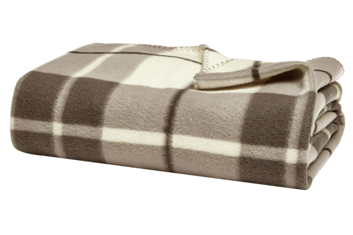 View Natural Checked Fleece Blanket Small information