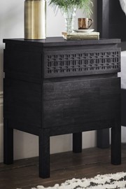 Boho Black Bedside 2 Drawer Chest