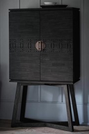 Boho Black Cocktail Cabinet