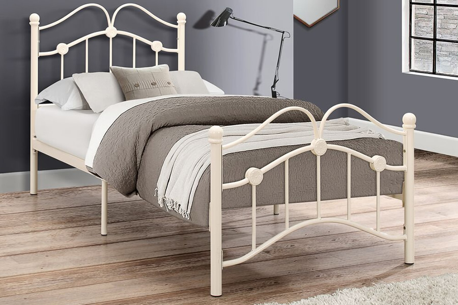 View Cream Metal VictorianInspired Bed Frame Canterbury information