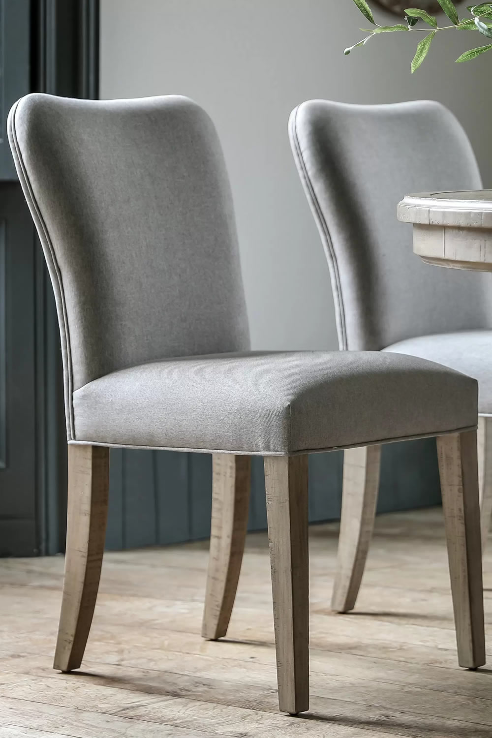 View Vancouver Fabric Dining Chair 2Pack Made From Pine Plywood Upholstered In Neutral Polyester Fabric Deeply Padded Seat Backrest information