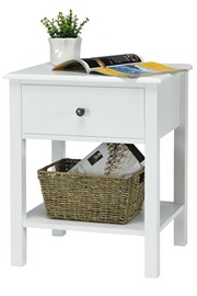 Auburn White Bedside Table