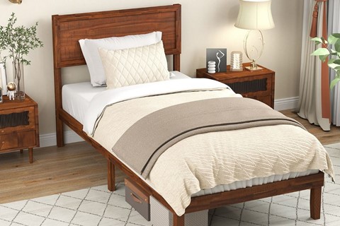 Ria 3'0'' Single Wooden Bed Frame