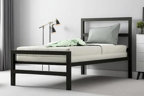 Eaton Metal 3'0'' Single Black Bed Frame