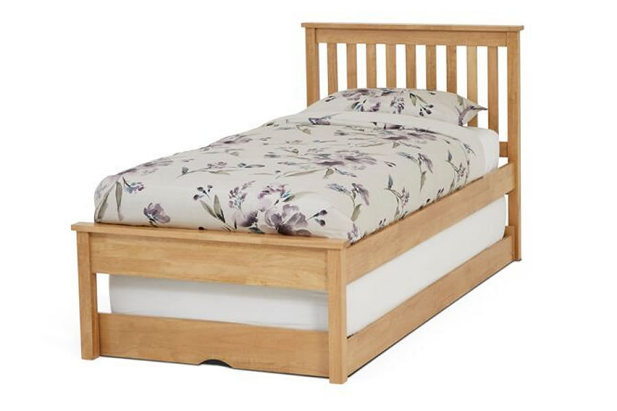 View 30 Single Wooden Trundle Bed Frame Extra Guest Bed Heather information