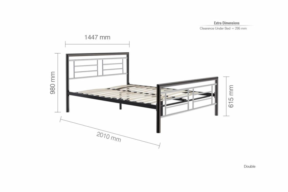 Double size store metal bed