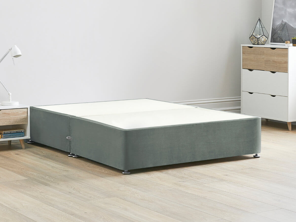 View Reinforced Divan Bed Base 40 Small Double Clay Grey Heavy Duty Solid 18mm Sides Top Base 16 41cm Base Height information