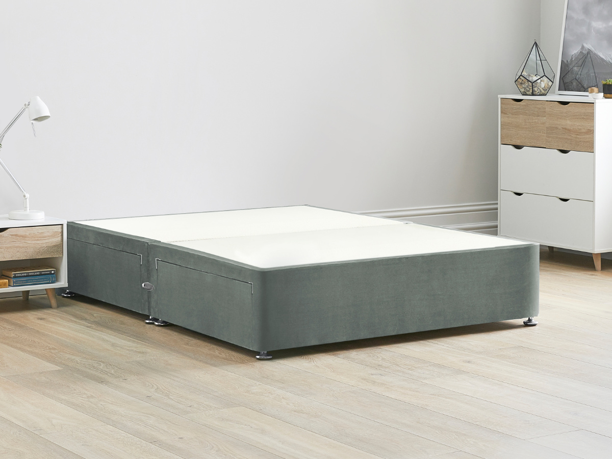 Double divan bed base with deals drawers