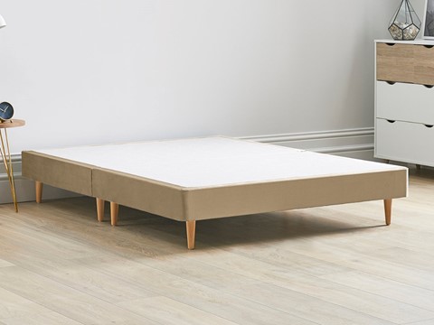 Divan Bed Base On Wooden Legs - 5'0'' King Size Latte