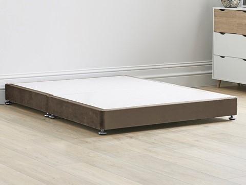 Low Divan Bed Base on Chrome Glides - 4'0'' Small Double Mocha 