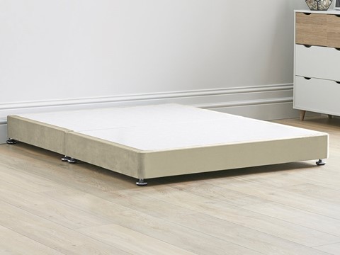 Low Divan Bed Base on Chrome Glides - 5'0'' King Size Oatmeal 