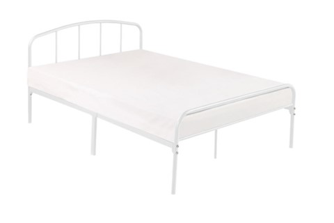 Milton 4'6'' Double White Metal Bed Frame