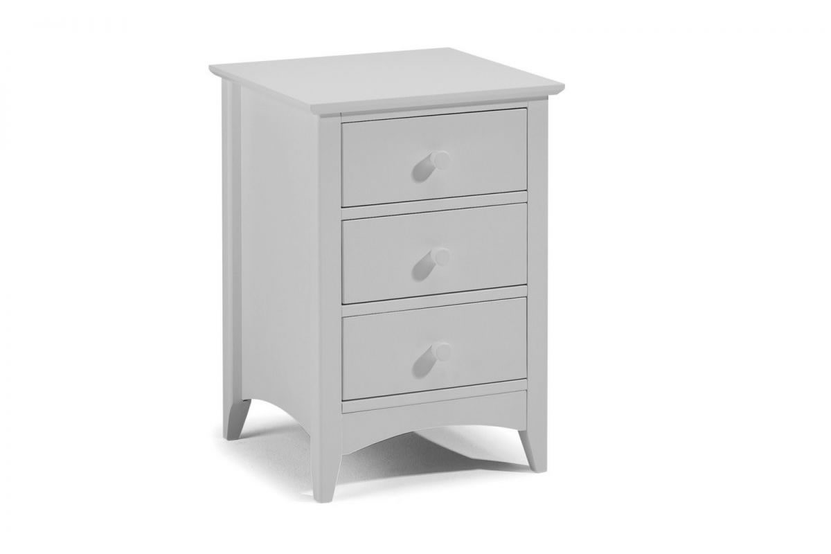 View Painted Grey Wooden 3 Drawer Bedside Chest Of Drawers Easy Glide Solid Drawers Painted Pull Knob Handles Barcelona Bedroom Furniture Range information