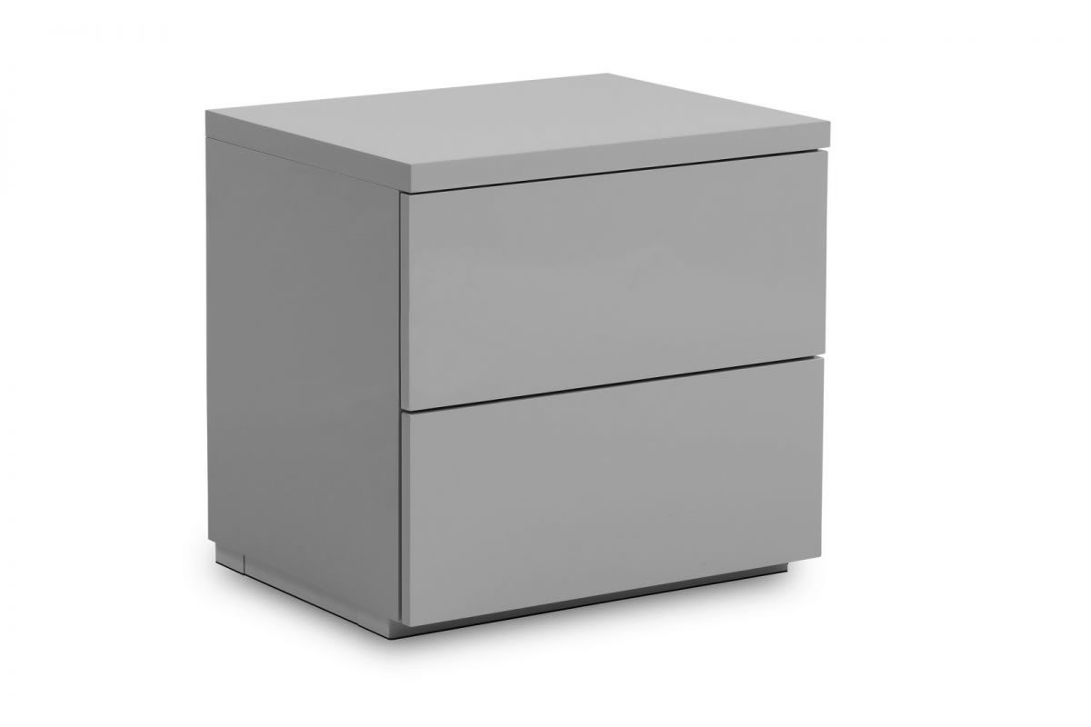 View Modern Grey High Gloss 2 Drawer Bedside Chest Easy Glide Soft Close Drawers Wipe Clean Surface Monaco Bedroom Range information