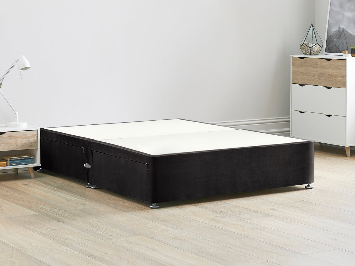 View Reinforced Divan Bed Base 46 Standard Double Raven Charcoal Grey Heavy Duty Solid 18mm Sides Top Base 16 41cm Base Height information