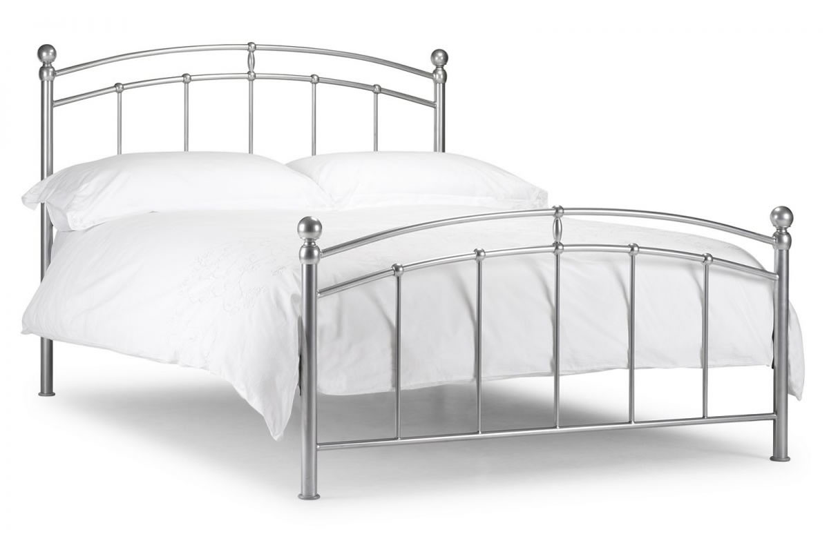 View Steel Metal Bedframe Curved Head Foot End Aluminium Finish 2 Sizes Available Chatsworth information