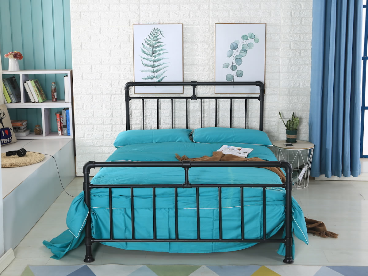 Antique metal store queen bed