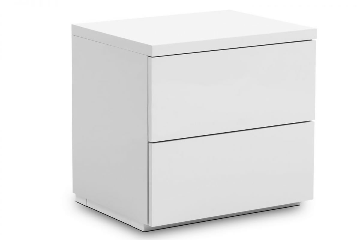 View Modern White High Gloss 2 Drawer Bedside Chest Of Drawers Easy Glide Soft Closing Drawers Wipeable Easy Clean Surface Monaco information