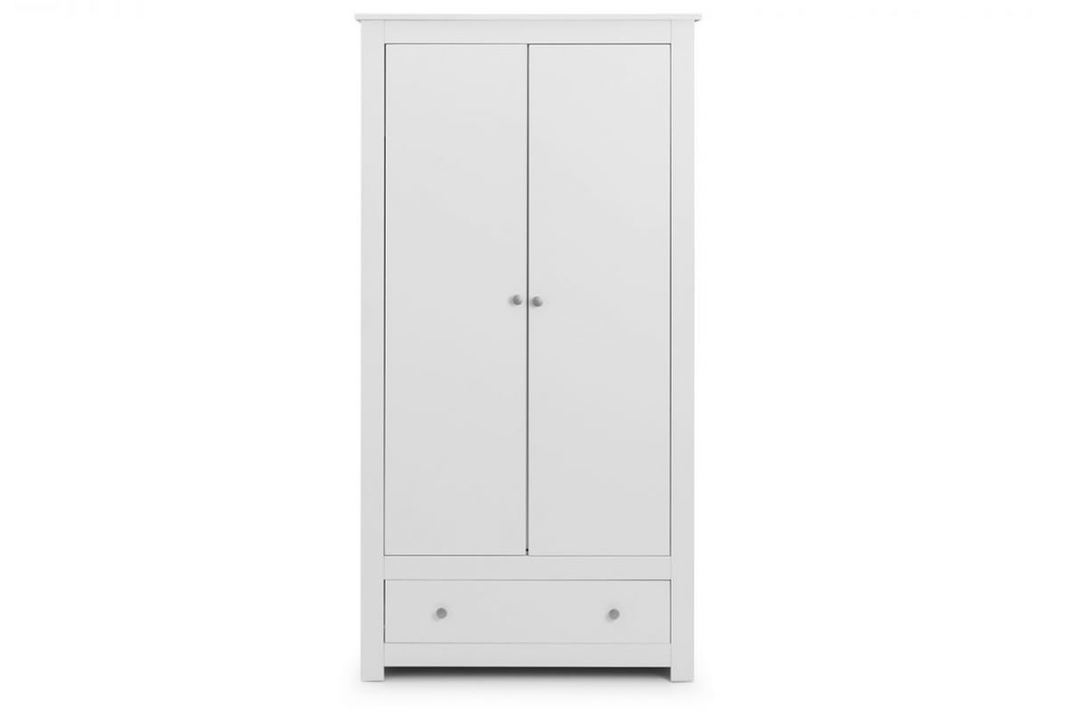 View White 2 Door Combination Wardrobe Silver Handles Radley Surf White information